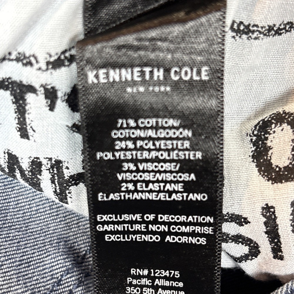 Kenneth Cole New York Jess Skinny Jeans Womens SZ 4 Blue Medium Raw Hem Stretch - Picture 5 of 11